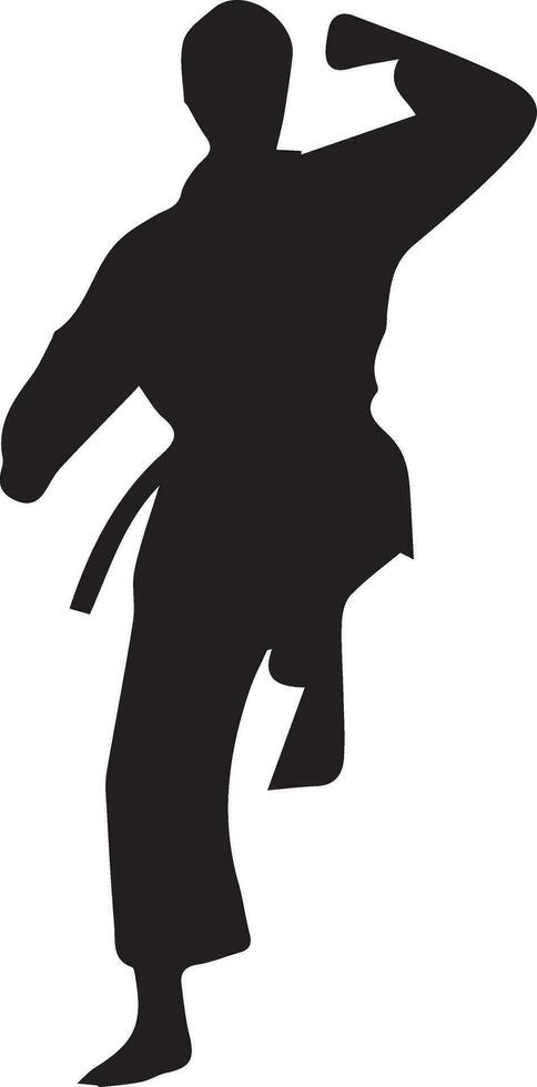 kung fu homme pose vecteur silhouette illustration 6