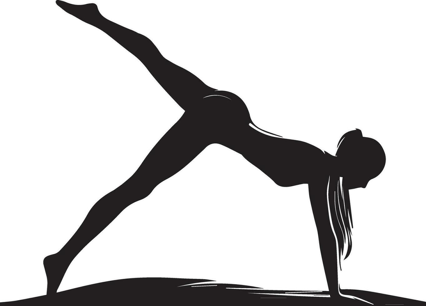 femme pousser en haut yoga pose vecteur silhouette illustration 12