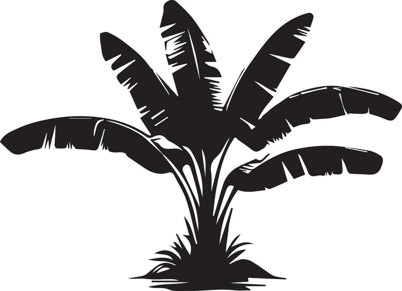 banane arbre vecteur silhouette illustration noir Couleur 3