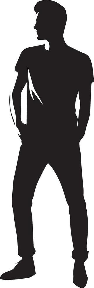 homme pose vecteur silhouette illustration noir Couleur 4