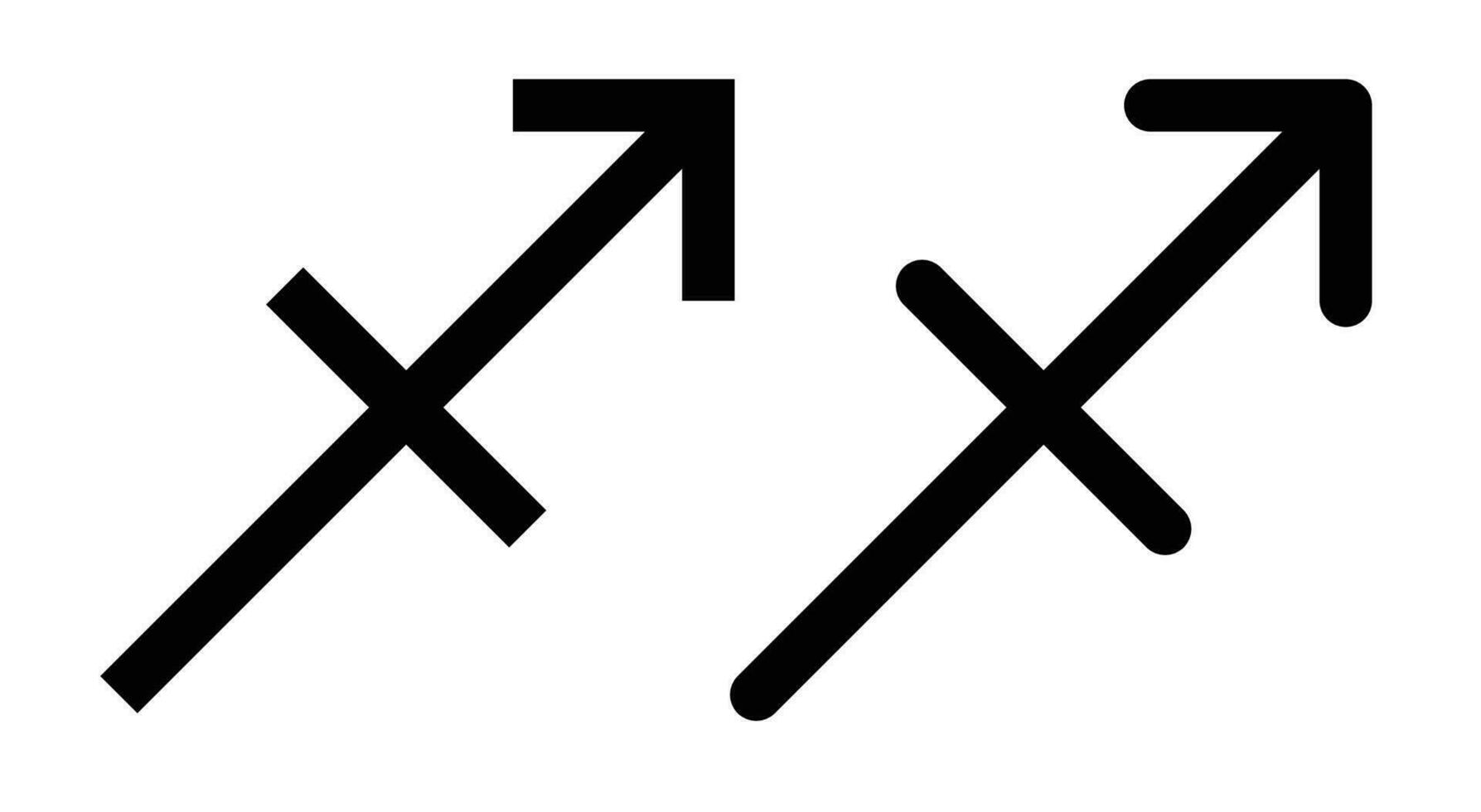 Sagittaire signe. Sagittaire zodiaque symbole vecteur ensemble.