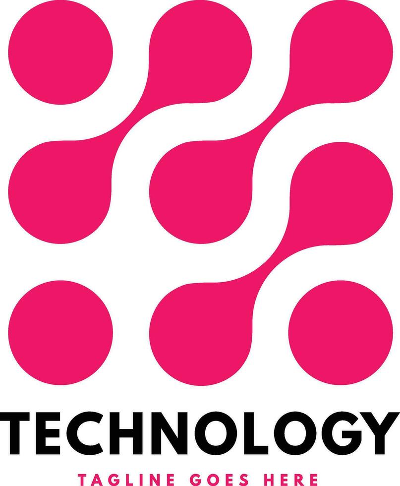 La technologie et travail en équipe logo modèle conception vecteur