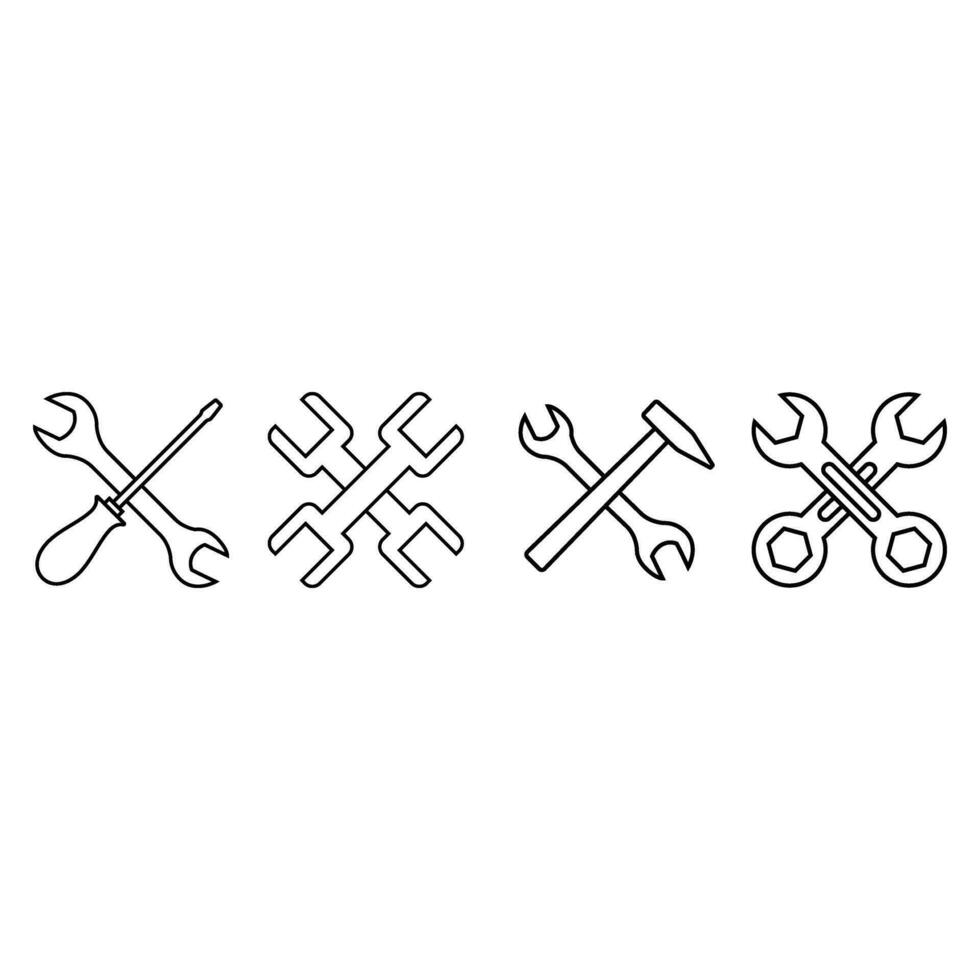 réparation icône vecteur ensemble. un service centre symbole. réparer illustration signe collection. lis logo.