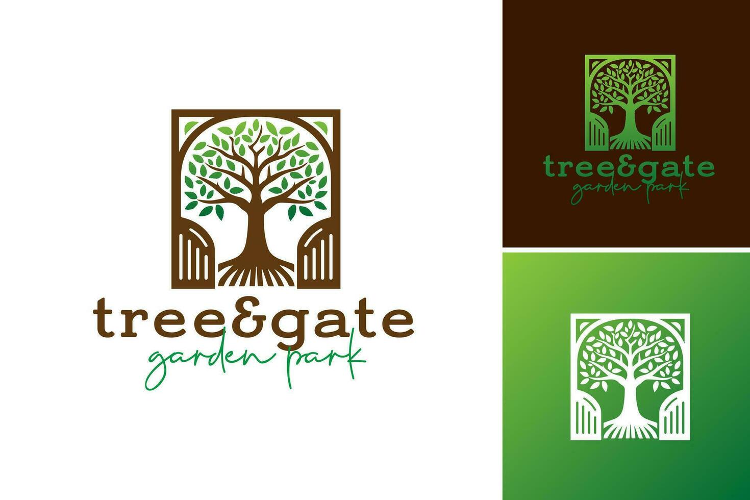 le logo pour arbre porte jardin logo conception modèle. cette atout est adapté pour entreprises dans le jardinage, aménagement paysager, ou horticulture industrie. vecteur