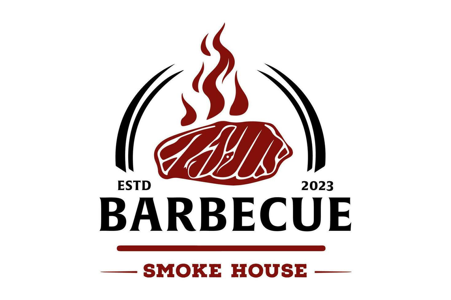 un barbecue fête logo est une conception atout adapté pour création logos ou l'image de marque matériaux pour barbecue des soirées, les barbecues, ou tout liés à l'alimentation événements avec une amusement et décontractée atmosphère. vecteur