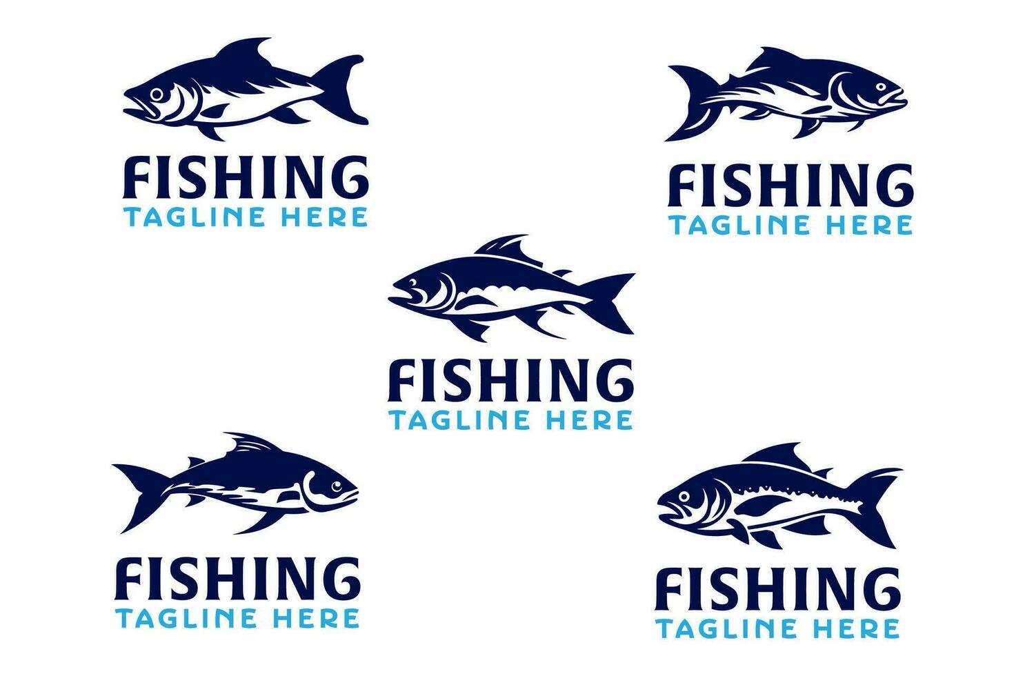 pêche logo modèles ensemble vecteur