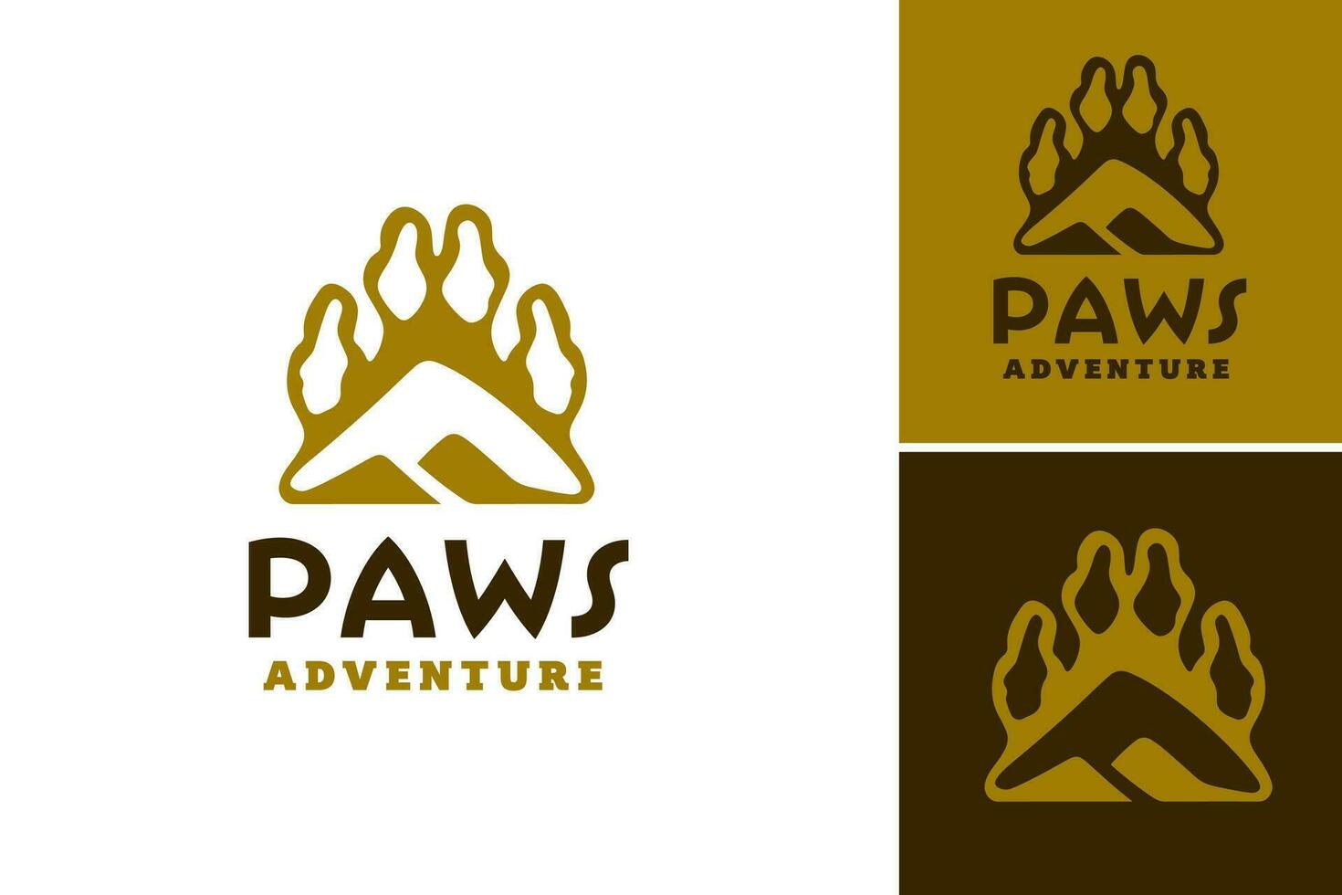 pattes aventure logo est une conception atout adapté pour entreprises ou des produits en relation à animaux, animaux domestiques, ou Extérieur aventures vecteur
