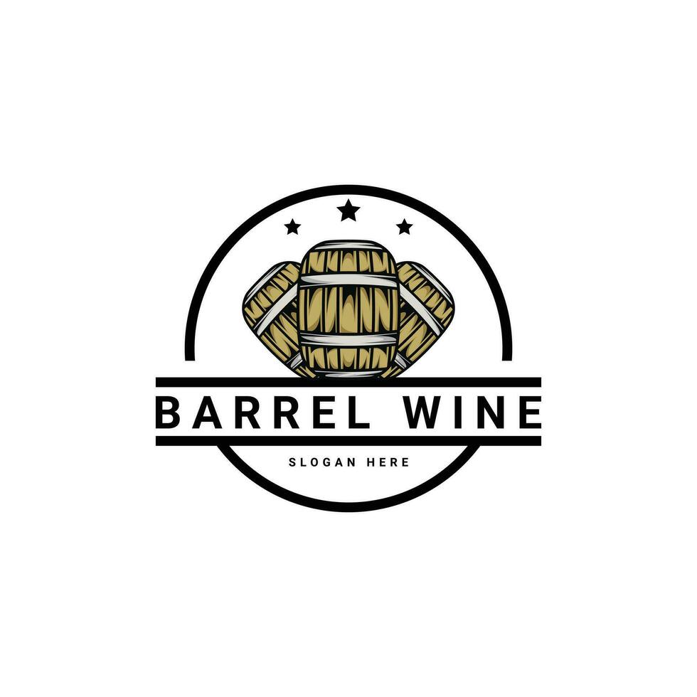 baril whisky logo conception ancien rétro style vecteur