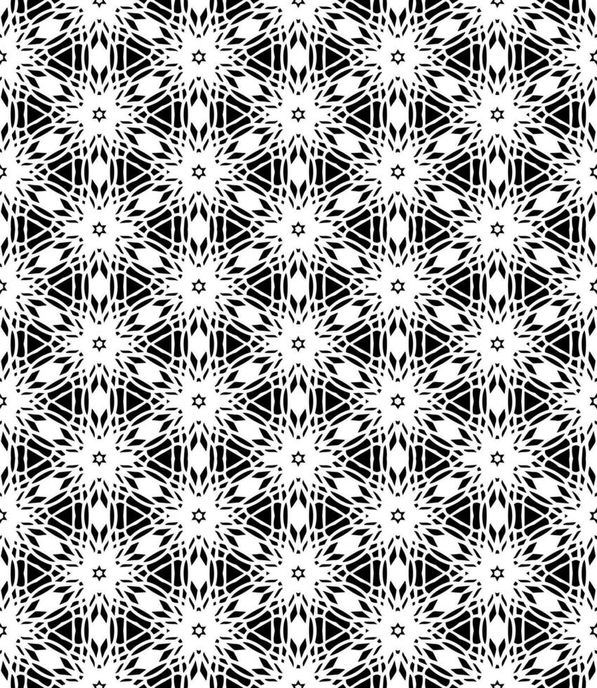 motif abstrait sans couture noir et blanc. arrière-plan et toile de fond. conception ornementale en niveaux de gris. vecteur