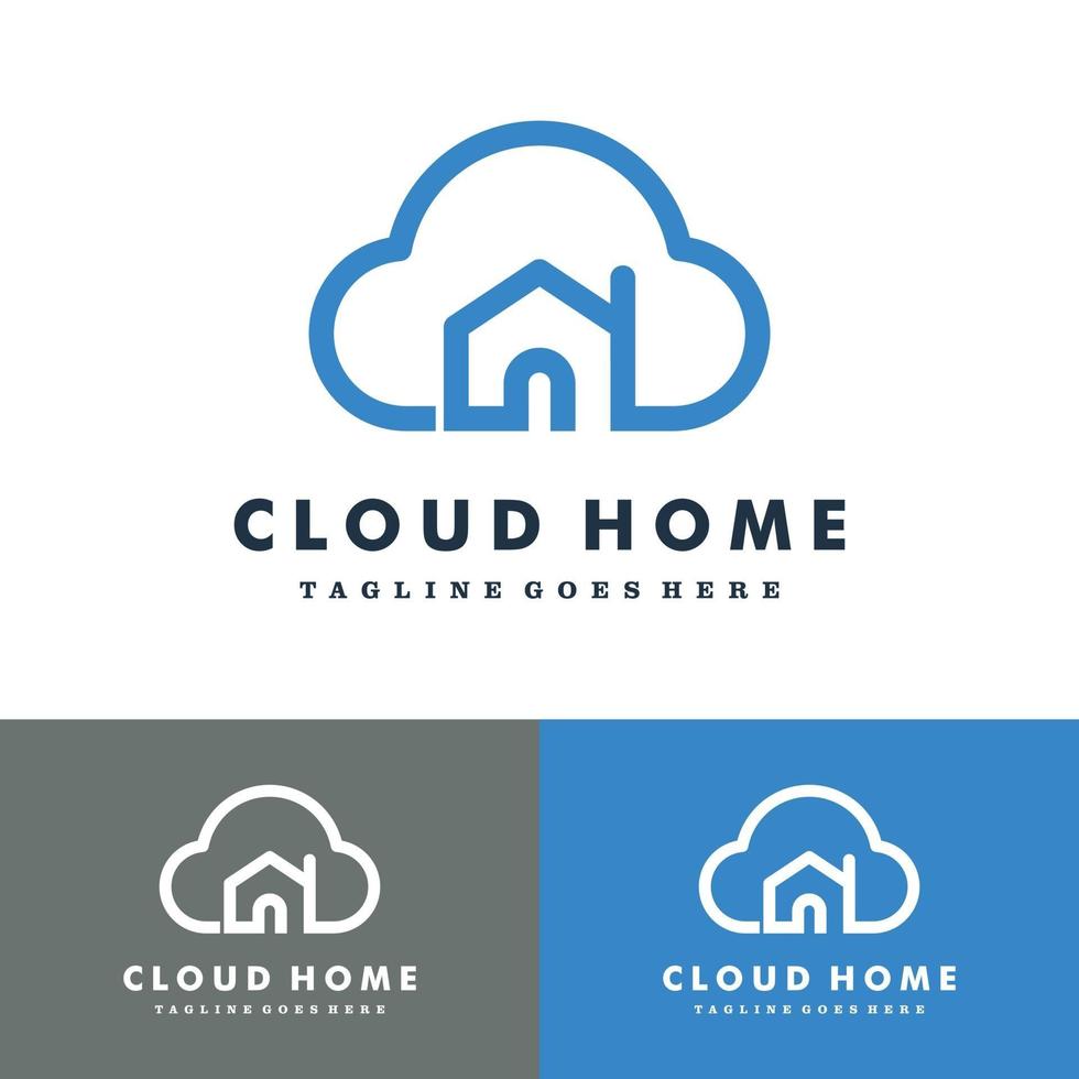 Cloud home cloud house logo set icône vecteur illustration design