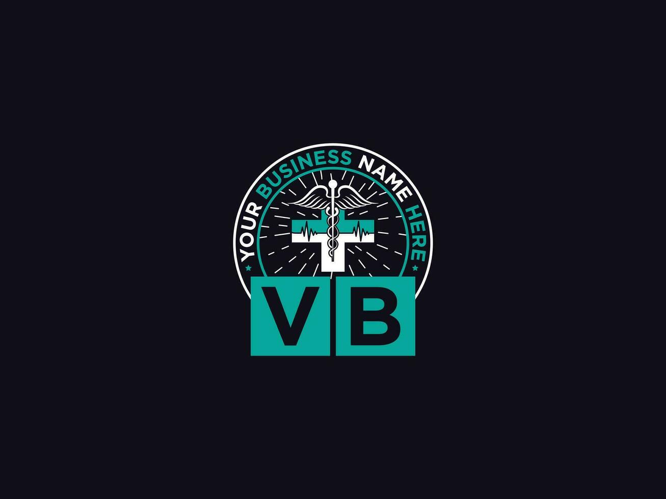 clinique vb logo icône, médical vb bv logo lettre conception pour médecins vecteur