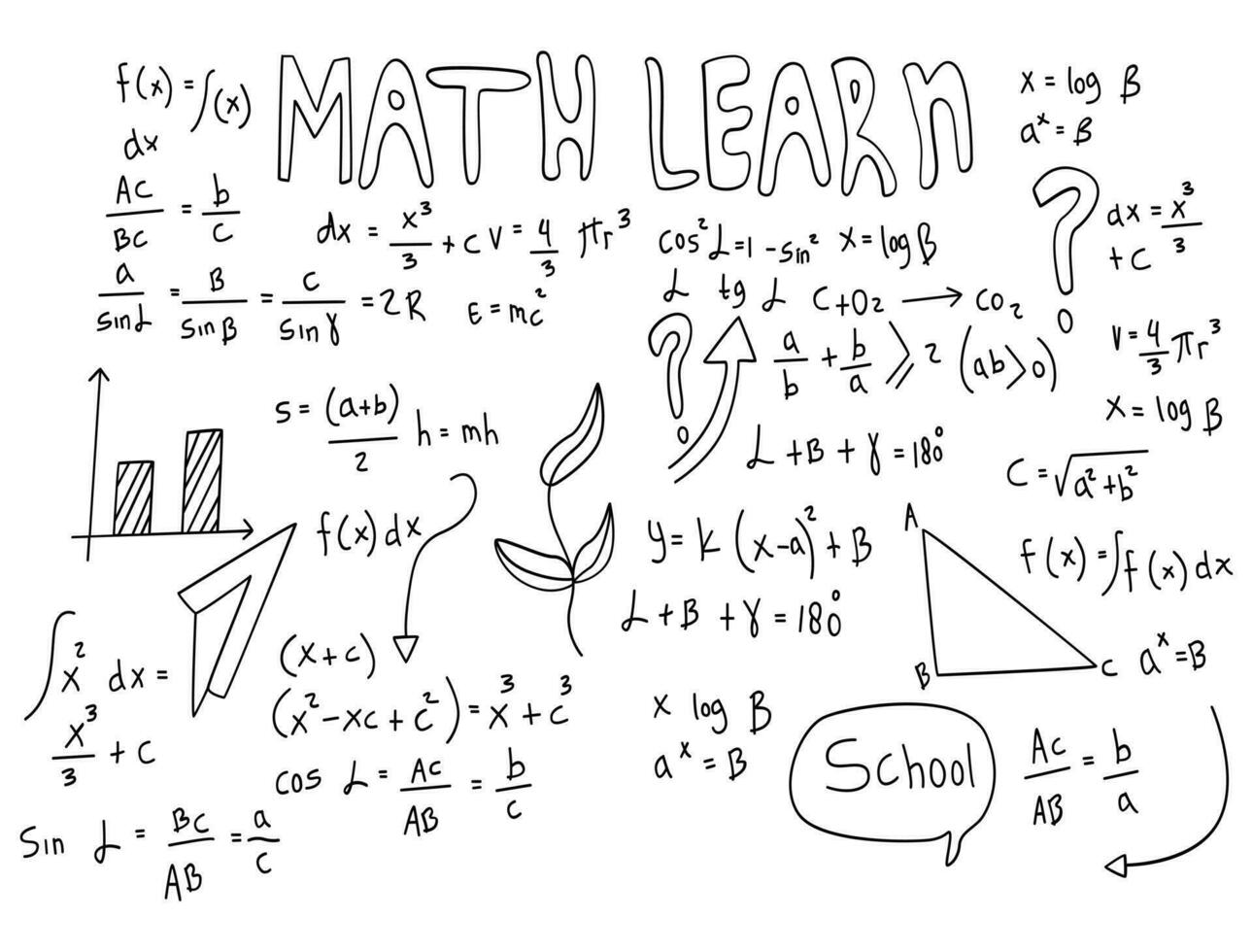 illustration de fond de tableau mathématique réaliste vecteur