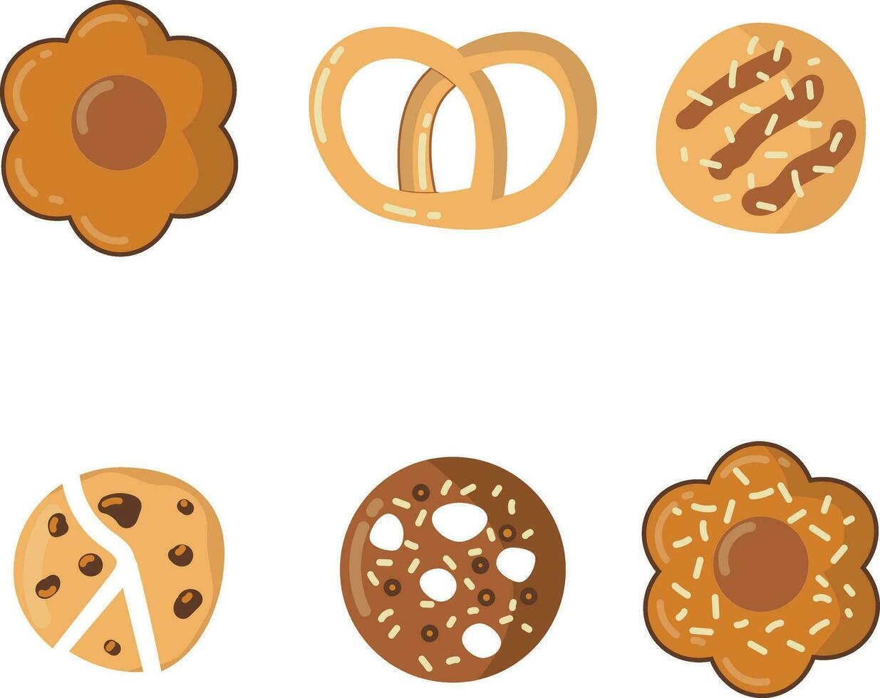 biscuits biscuit illustration ensemble. moderne conception style, isolé vecteur. vecteur