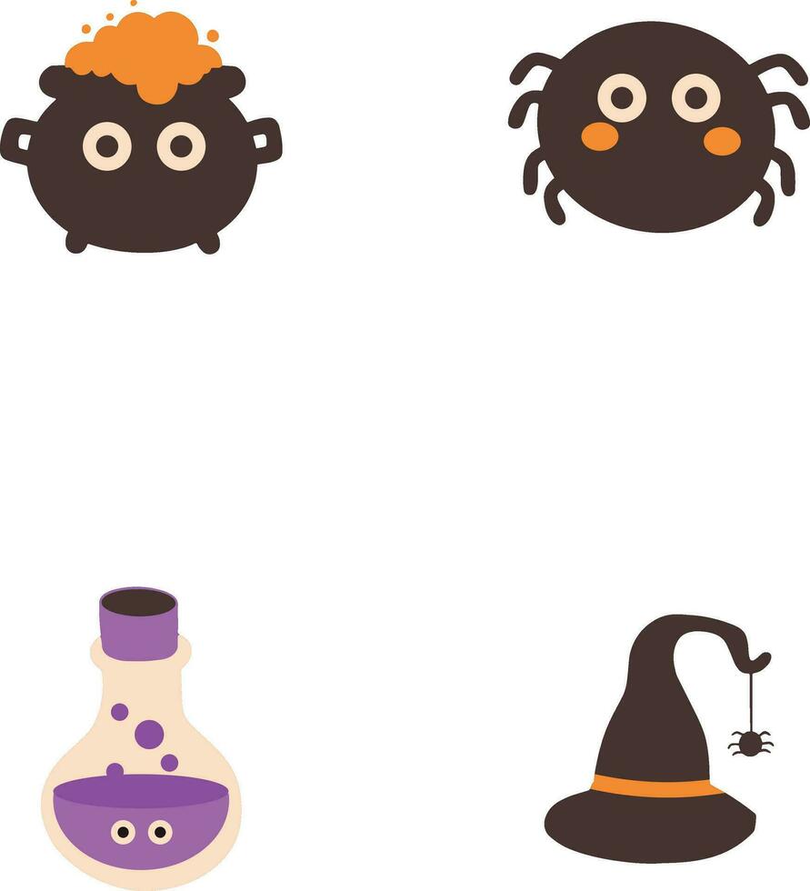 collection de mignonne Halloween illustration. isolé sur blanc Contexte. vecteur icône.