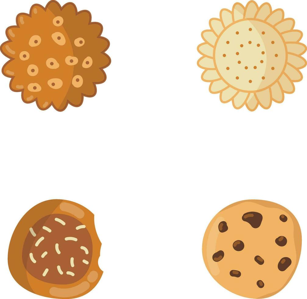 biscuits biscuit illustration ensemble. moderne conception style, isolé vecteur. vecteur