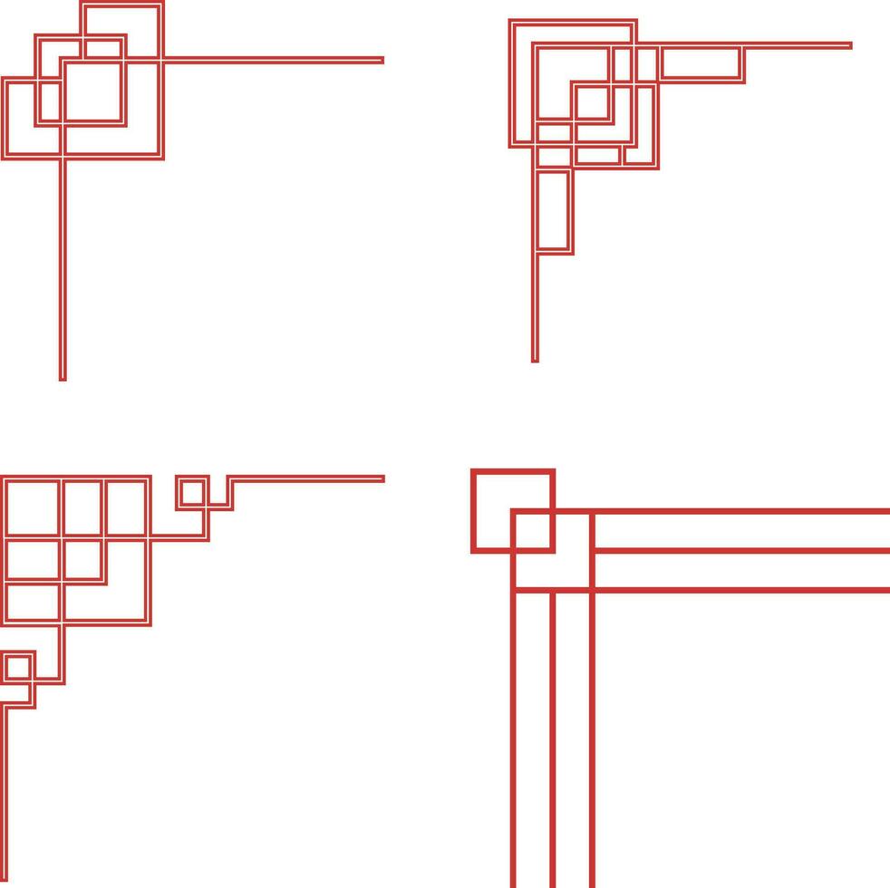 chinois traditionnel coin avec différent forme. Facile conception. isolé vecteur ensemble.