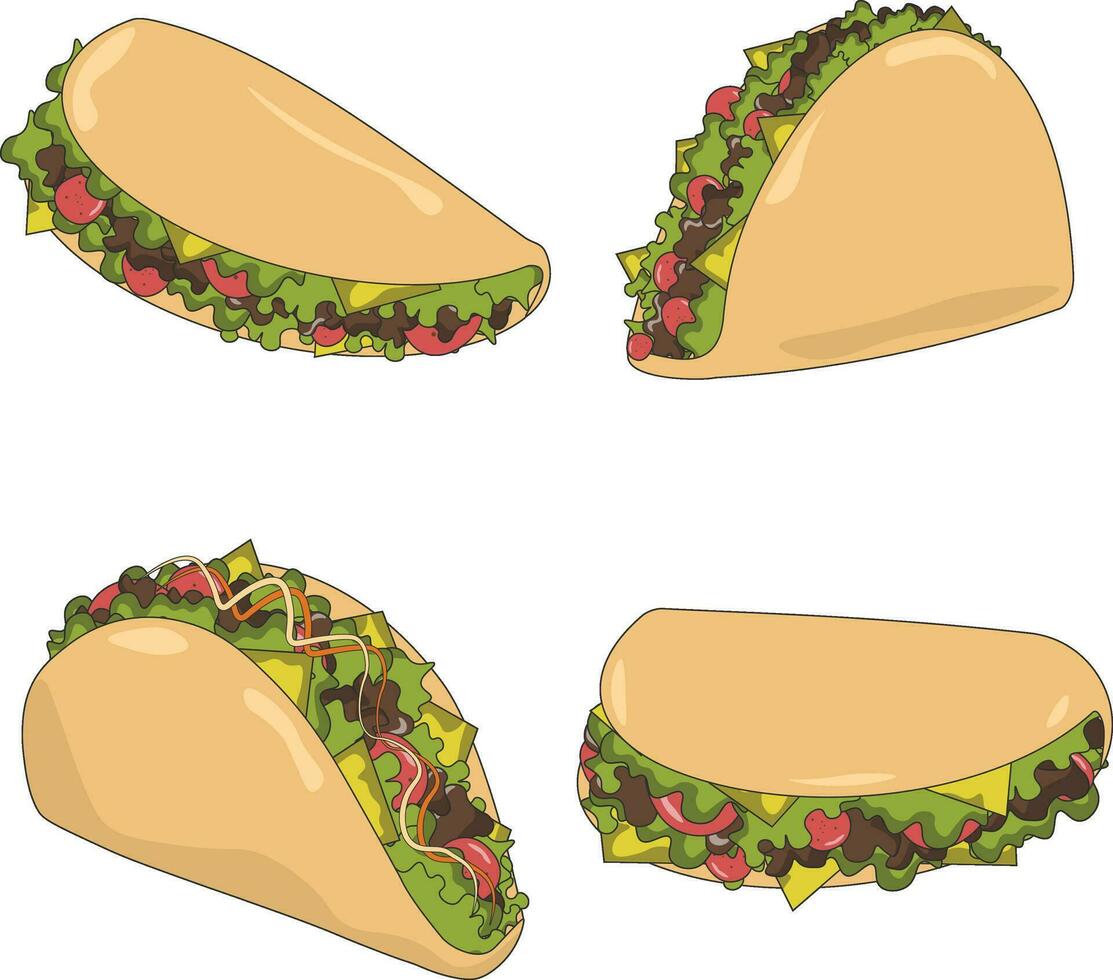 tacos nourriture illustration avec sans couture conception. vecteur icône.