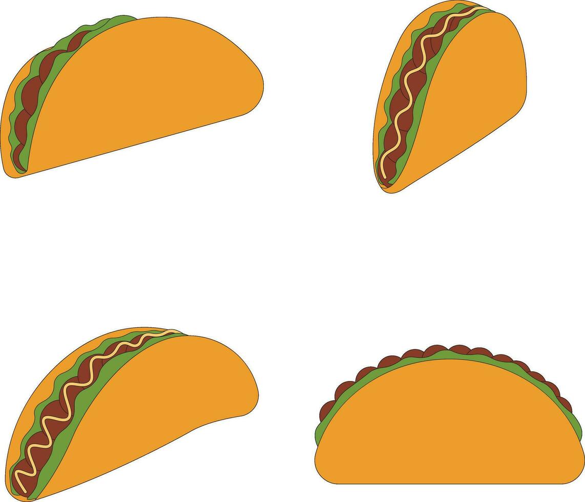 collection de tacos nourriture illustration. isolé vecteur icône.