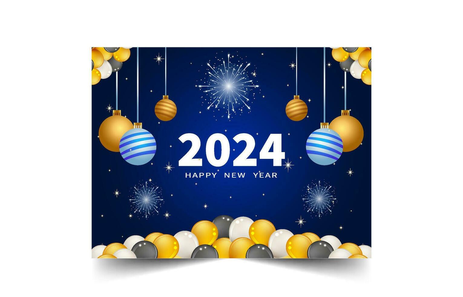 content Nouveau année 2024 fête concept pour salutation carte bannière et Publier modèle vecteur