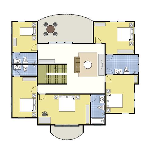Floorplan Architecture Plan House. vecteur