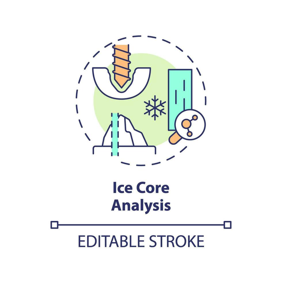 2d modifiable multicolore la glace coeur une analyse icône, Facile isolé vecteur, climat métrique mince ligne illustration. vecteur