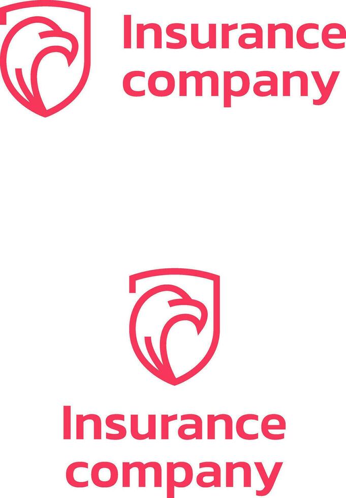 Assurance entreprise affaires logo avec marque nom. Aigle et bouclier icône. bleu Créatif conception élément et visuel identité. adapté pour assurance, financier protection, risque gestion. vecteur