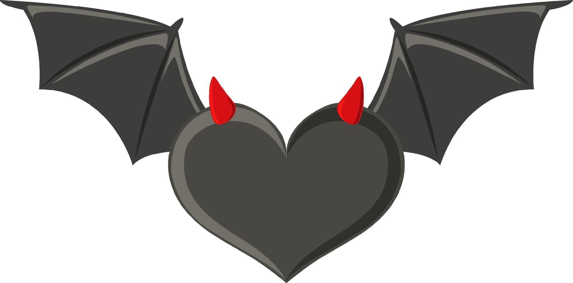 chauve-souris rouge avec forme de coeur sur fond blanc vecteur