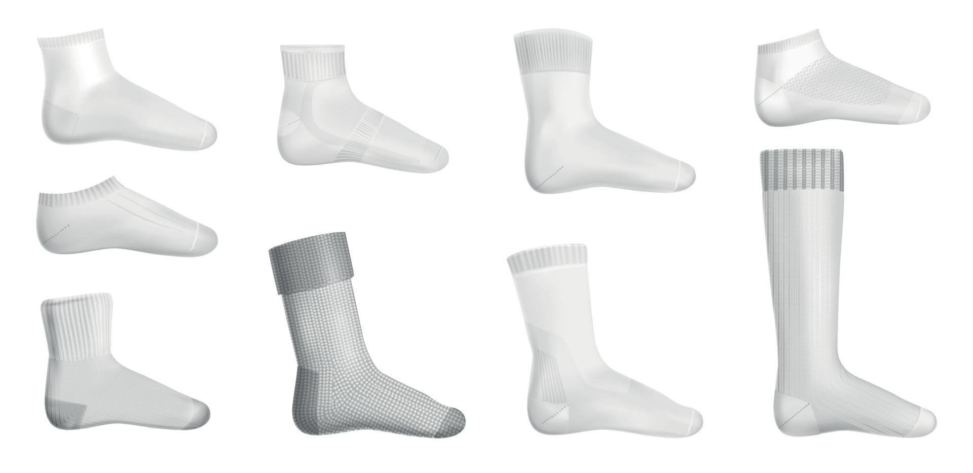 ensemble réaliste de dispositions de chaussettes vecteur