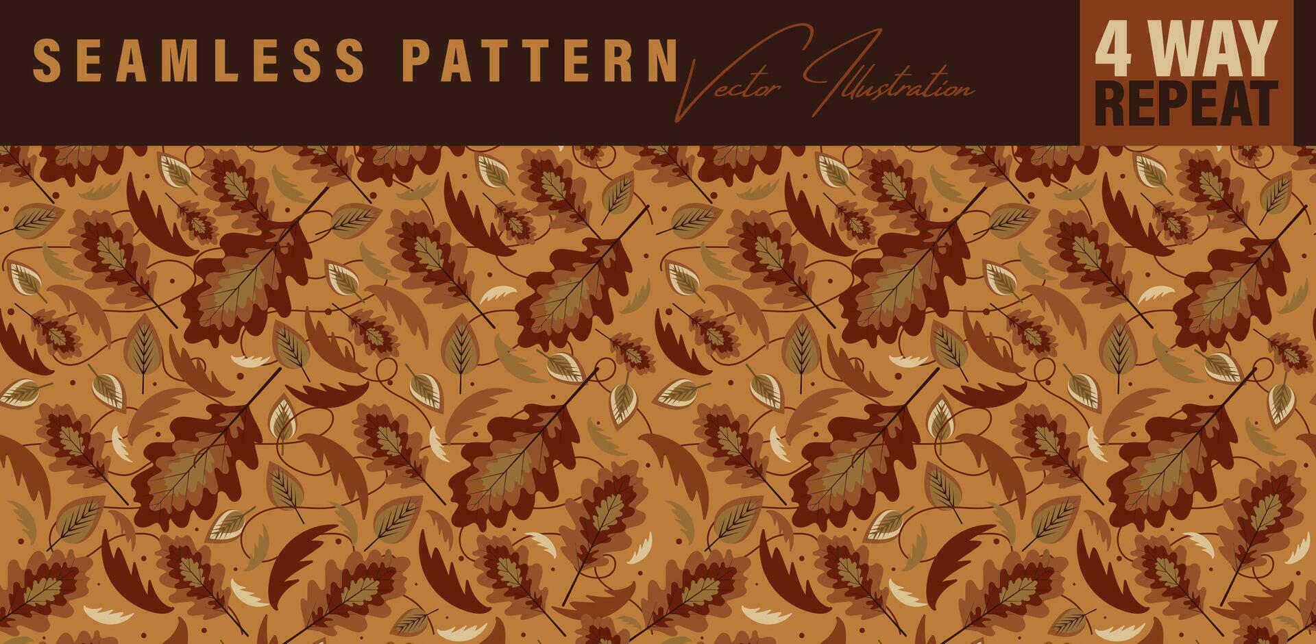 sans couture floral répéter modèle dans l'automne Couleur palette. répétition à quatre ancien modèle pour tissu, livre couverture conception, emballage papier, Sacs, ancien arrière-plans etc vecteur