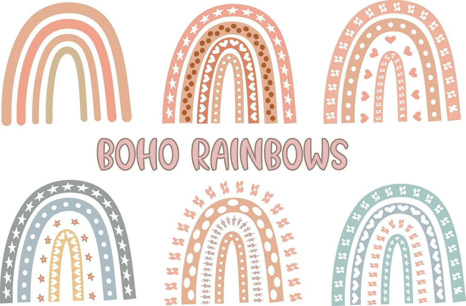 branché boho arcs en ciel aquarelle vecteur, bébé arc en ciel vecteur illustrations, gratuit télécharger.