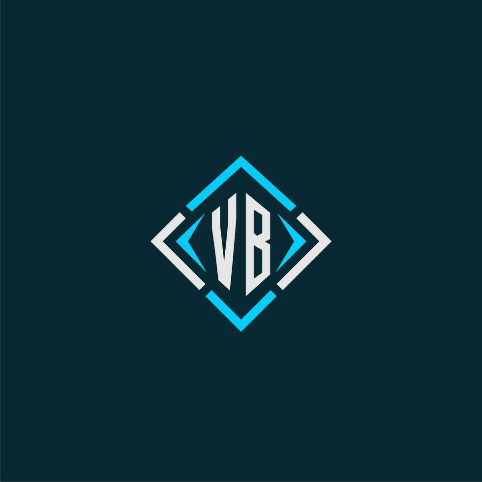 logo monogramme initial vb avec un design de style carré vecteur