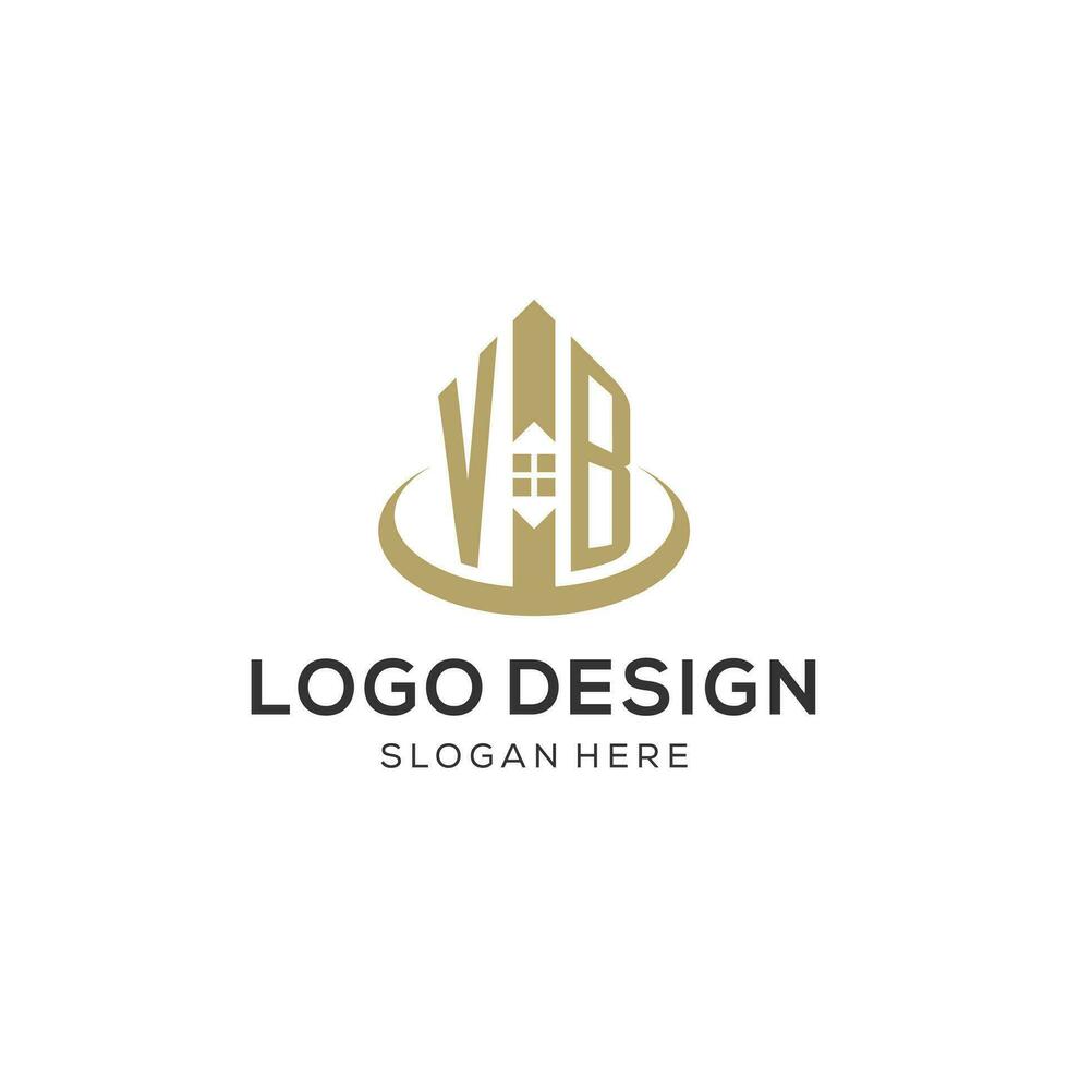 initiale vb logo avec Créatif maison icône, moderne et professionnel réel biens logo conception vecteur
