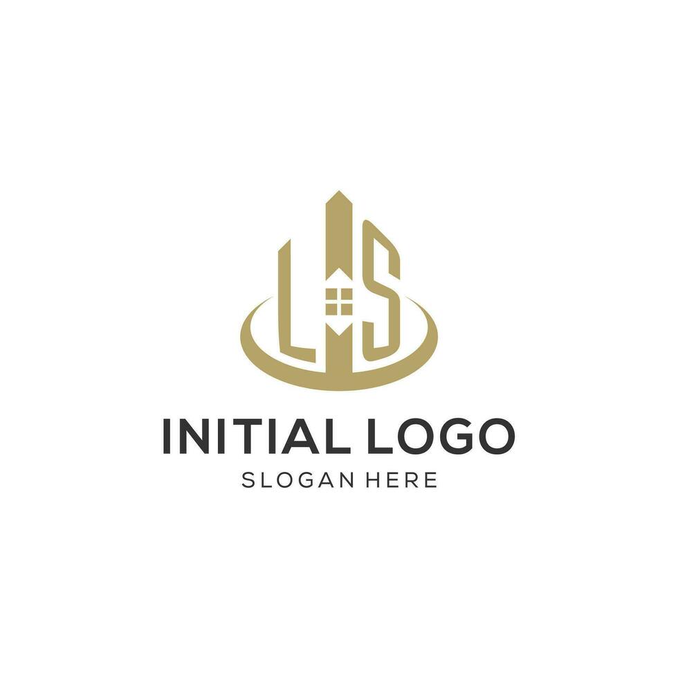 initiale ls logo avec Créatif maison icône, moderne et professionnel réel biens logo conception vecteur