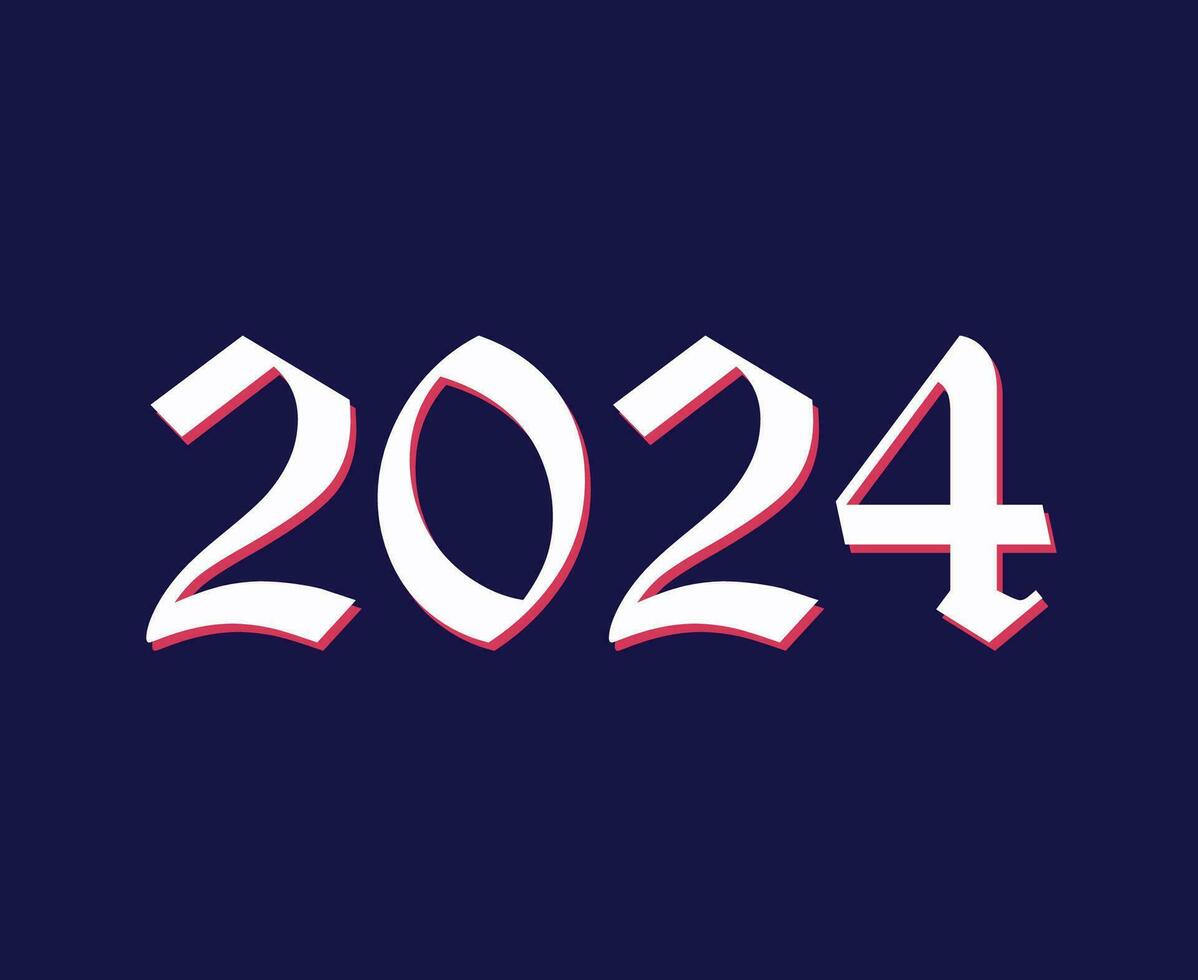 2024 content Nouveau année vacances abstrait graphique conception vecteur logo symbole illustration avec bleu Contexte
