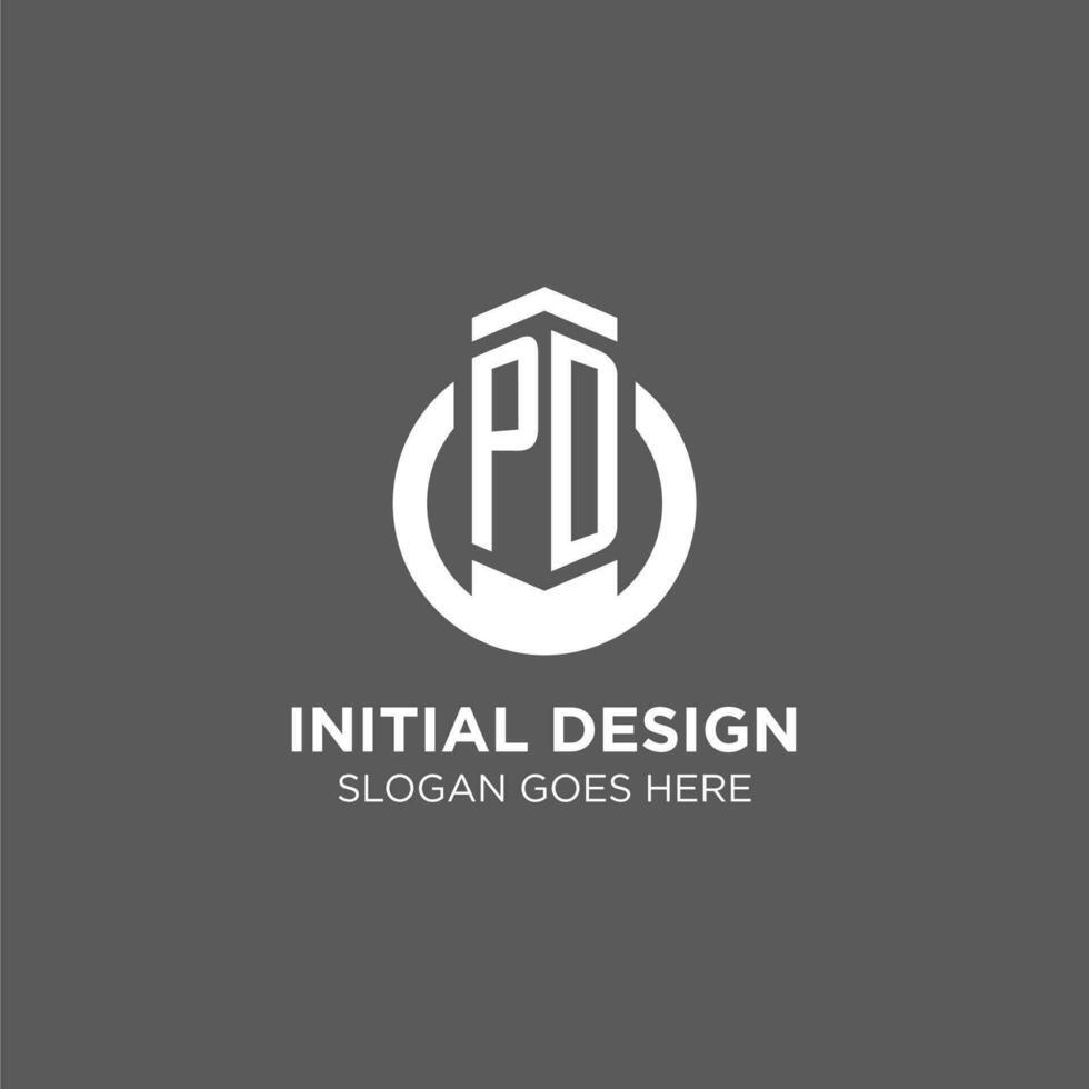 initiale pd cercle rond ligne logo, abstrait entreprise logo conception des idées vecteur