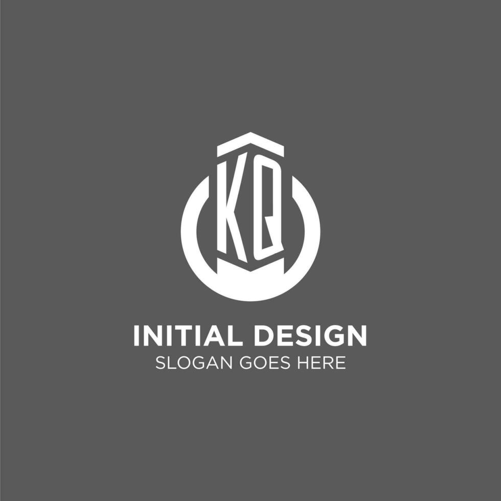 initiale kq cercle rond ligne logo, abstrait entreprise logo conception des idées vecteur