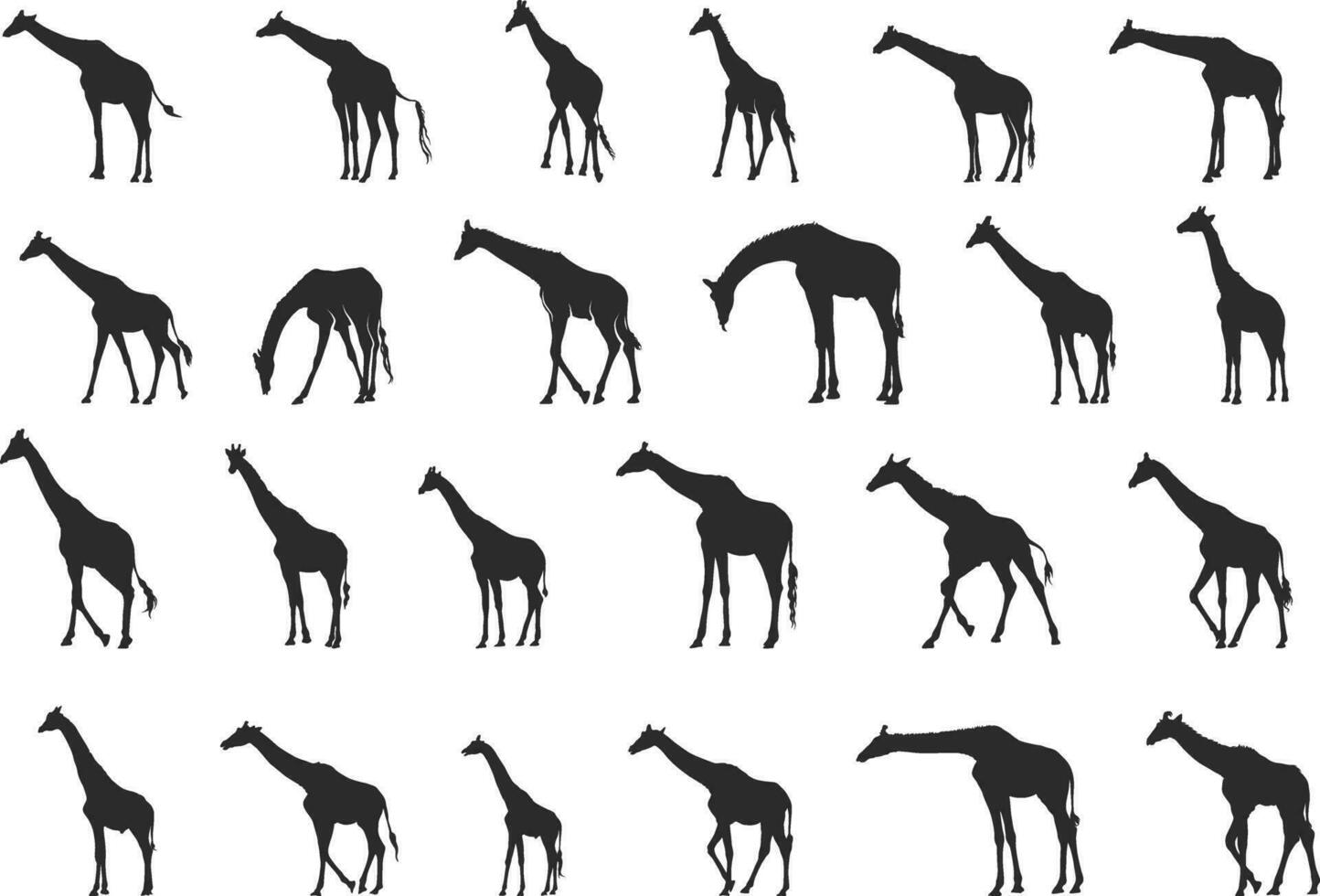 girafe silhouette, girafe silhouettes, girafe vecteur illustration, girafe clipart