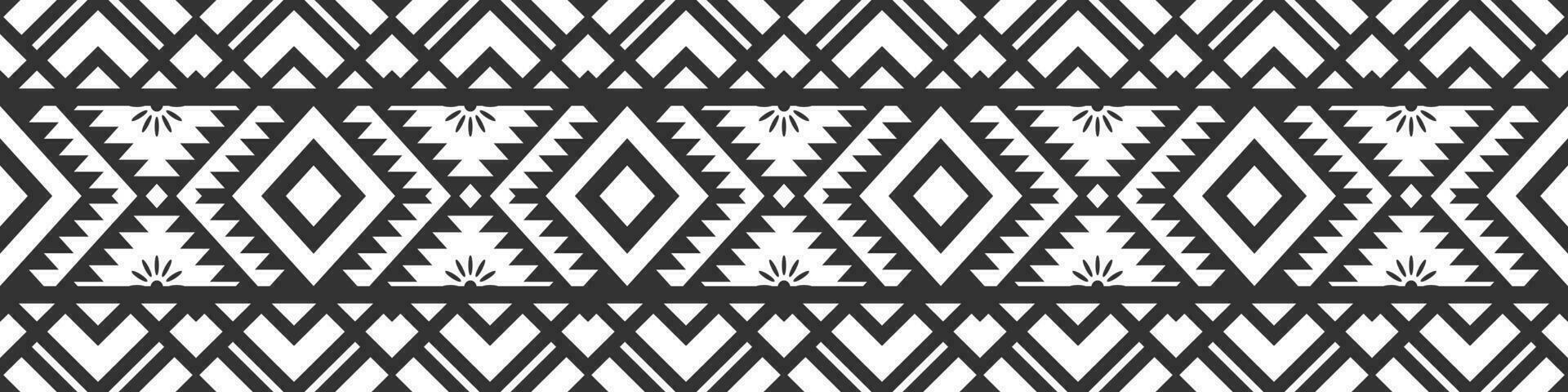 aztèque tribu. noir ligne tatouage sans couture géométrique modèle. ethnique arrière-plans. vecteur