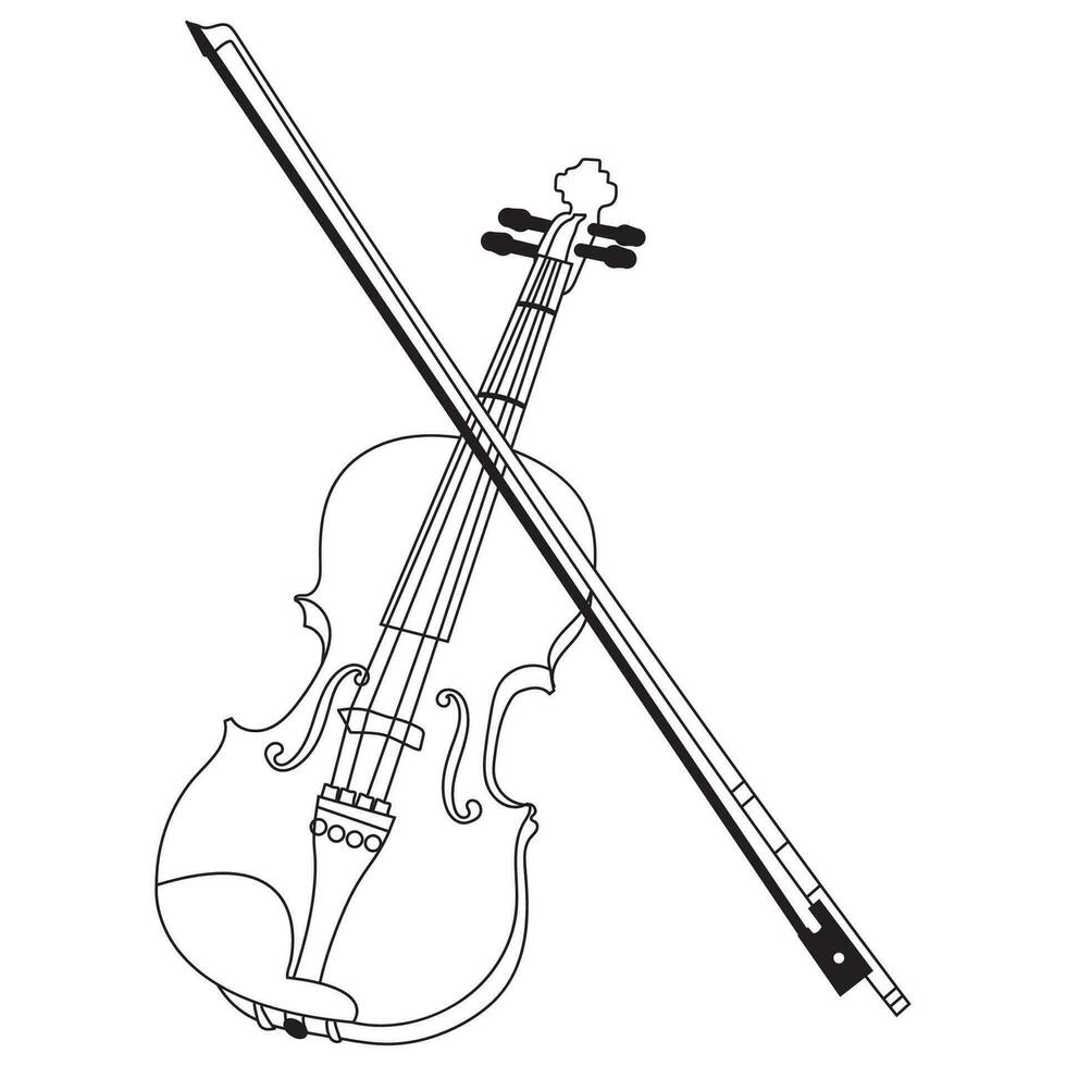 violon. vecteur illustration de une violon isolé sur blanche. ligne dessin