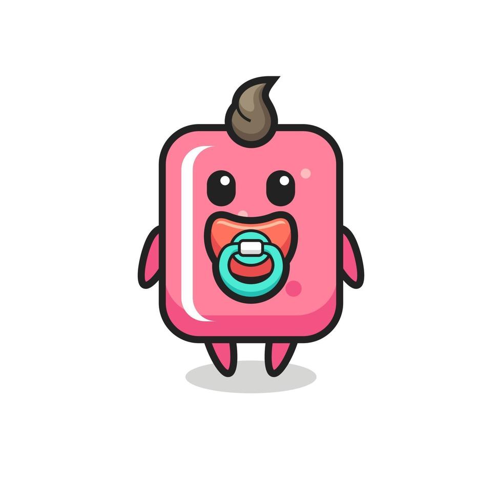 personnage de dessin animé bébé bubble-gum avec tétine vecteur
