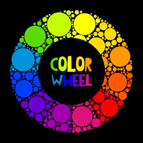 Roue de couleurs ou cercle de couleurs sur fond noir vecteur