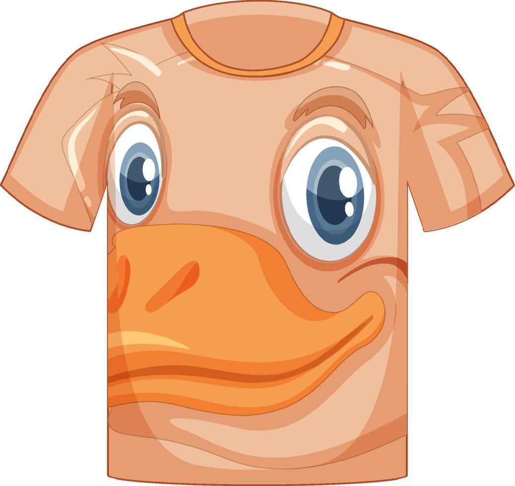 devant du t-shirt avec motif visage de canard vecteur