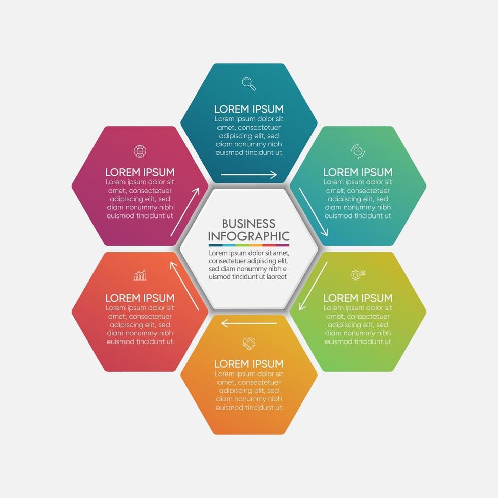 modèle de fond d'infographie de cercle d'affaires vecteur