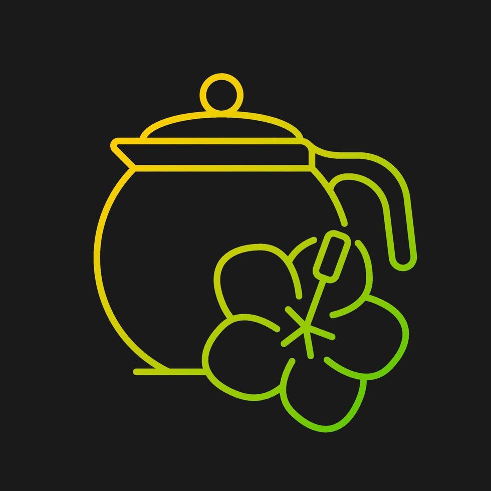 icône de vecteur de dégradé de thé d'hibiscus pour le thème sombre