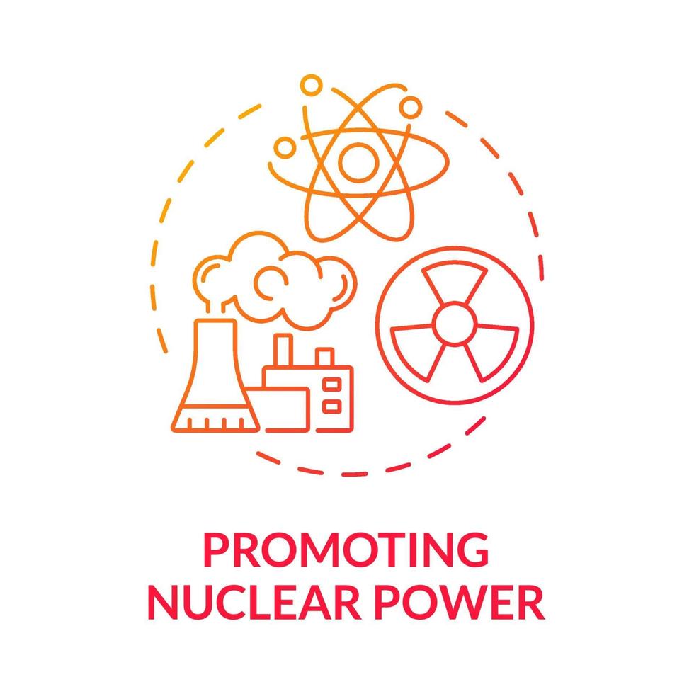 promouvoir l'icône du concept de gradient de puissance nucléaire vecteur