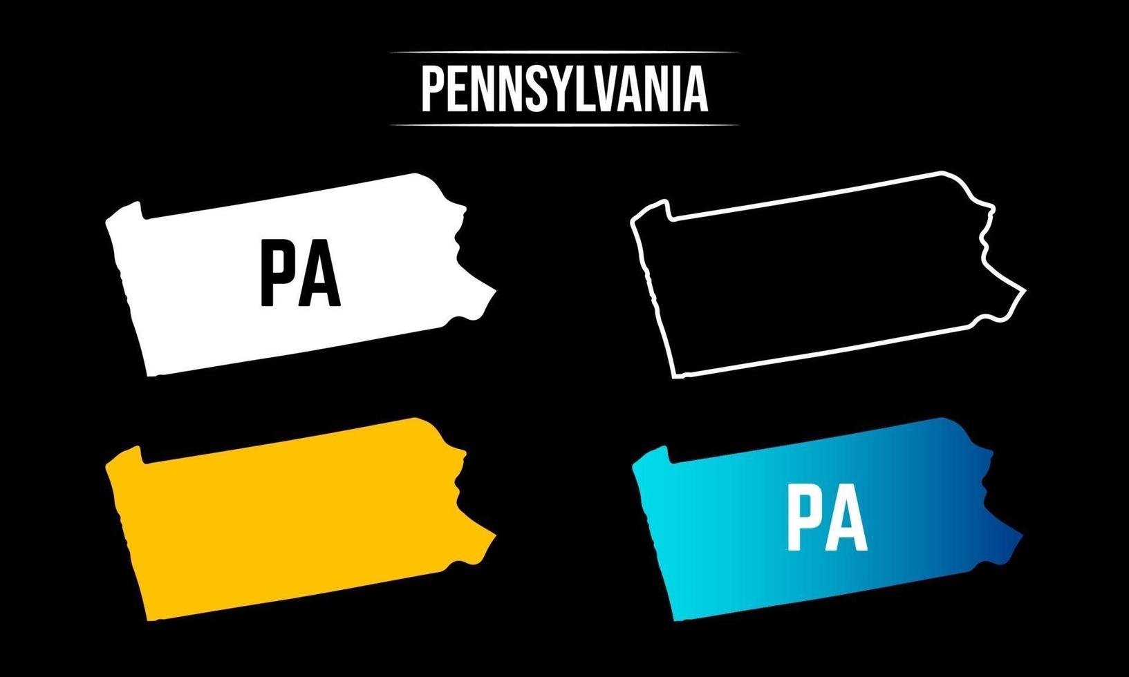 conception de carte d'état de pennsylvanie abstraite vecteur