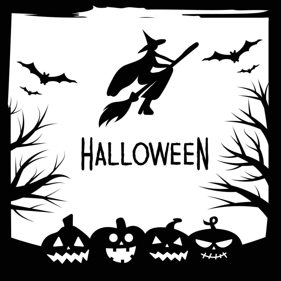invitations à une fête d'halloween ou bannière de cartes de voeux halloween vecteur