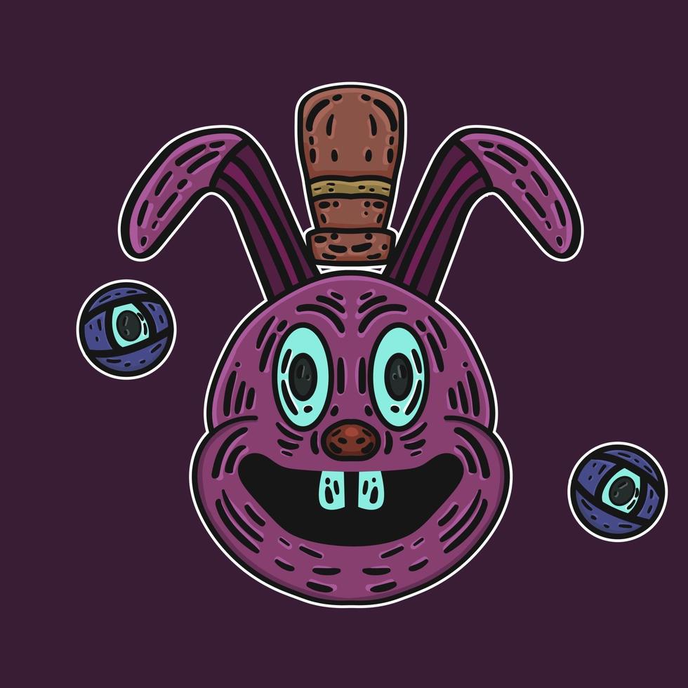 illustration vectorielle de lapin mafieux vecteur