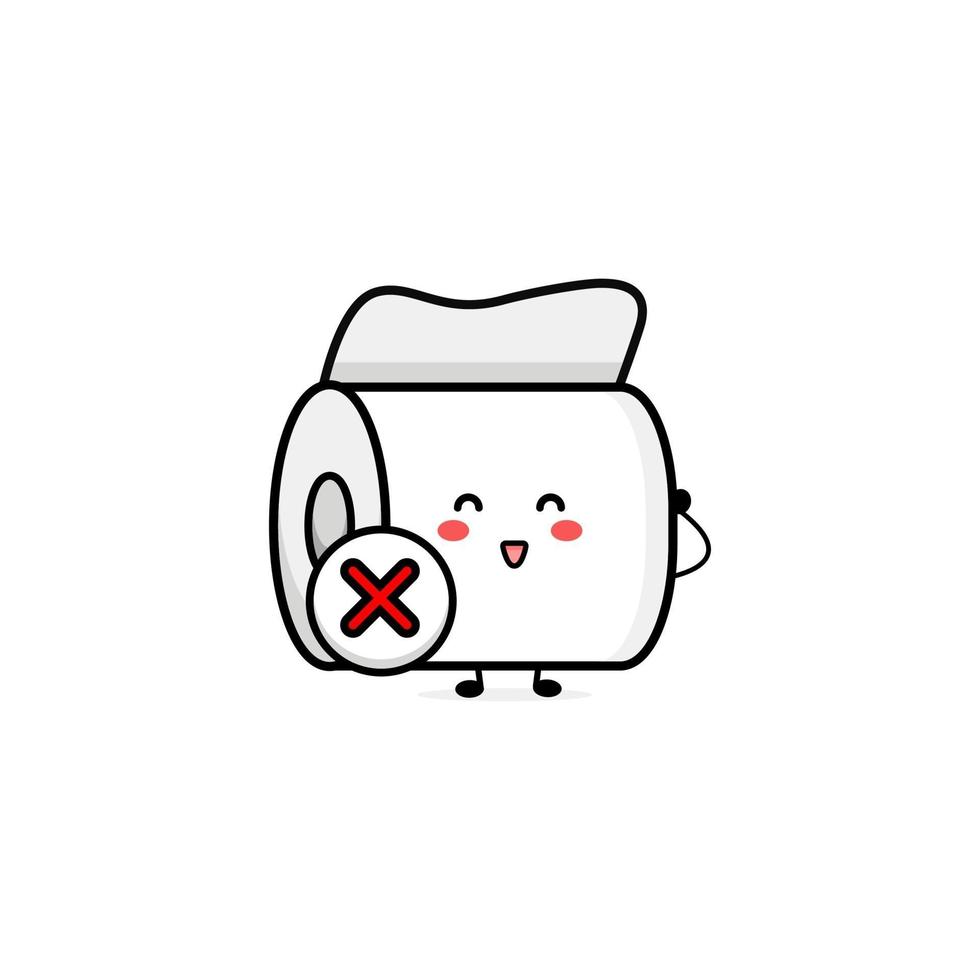 illustration de personnage de papier toilette mignon logo enfants jouent modèle de jouets vecteur