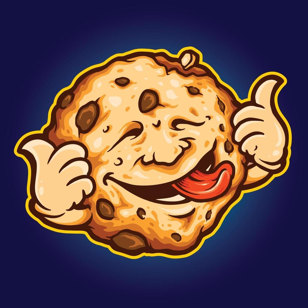 biscuit biscuit délicieux dessin animé mascotte illustration de nourriture vecteur